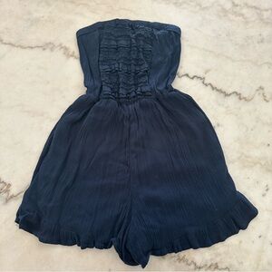 Abercrombie & Fitch Navy Blue Ruffled Romper - Size XS